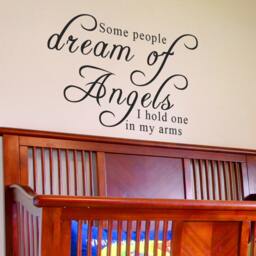 Nursery Vinyl Wall Lettering Dream Of Angels I Hold One Quote Decal - 100 - thumbnail 2