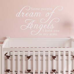 Nursery Vinyl Wall Lettering Dream Of Angels I Hold One Quote Decal - 100 - thumbnail 1