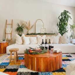 Colorful Moroccan Rug, Checkered Pattern Berber Shag Rug Large Area Multicolored Wool Carpet - thumbnail 3