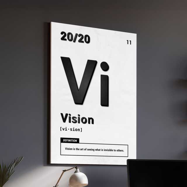 Vision Periodic Elements Definition Motivational Inspirational, Framed Canvas Wall Art Poster Print, Home Office & Room Decor, Gift Idea - image 1