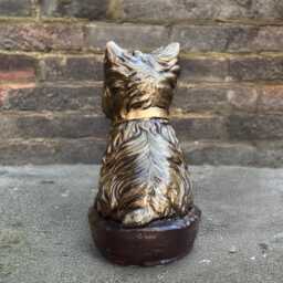 Concrete Yorkshire Terrier Statue Stone Bronze Dog Sculpture Small Pet Memorial Ornament Cement Garden Decor Handmade Gift - thumbnail 2
