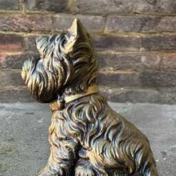 Concrete Yorkshire Terrier Statue Stone Bronze Dog Sculpture Small Pet Memorial Ornament Cement Garden Decor Handmade Gift - thumbnail 3