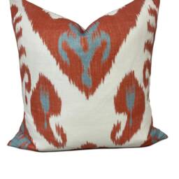 Thibaut Indies Ikat Coral Cushion Cover Pillow Double Sided - thumbnail 2