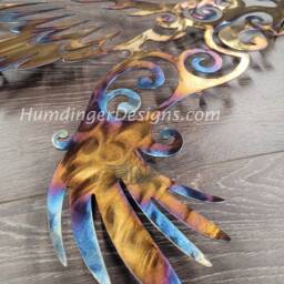 Large Hummingbird Metal Wall Art Hand Polished Stainless Steel Decor - thumbnail 4