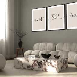 Sweet Dreams Wall Art Print, Neutral Abstract Prints, Modern Art, , Set Of 3 A4, A3 A3+ A2 A1 50x70 Sizes, Fast Delivery - thumbnail 2