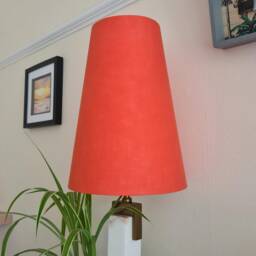 New Mini Burnt Orange Cone Lampshade in Linen, Conical Fat Lamp Shade - thumbnail 2