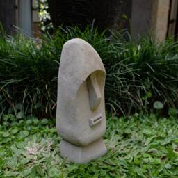 Tiki Statue, Moai Easter Island, Totem Face Pole, Stone Carving, Head Stone, Garden Decor, Home Antique Decor - thumbnail 4