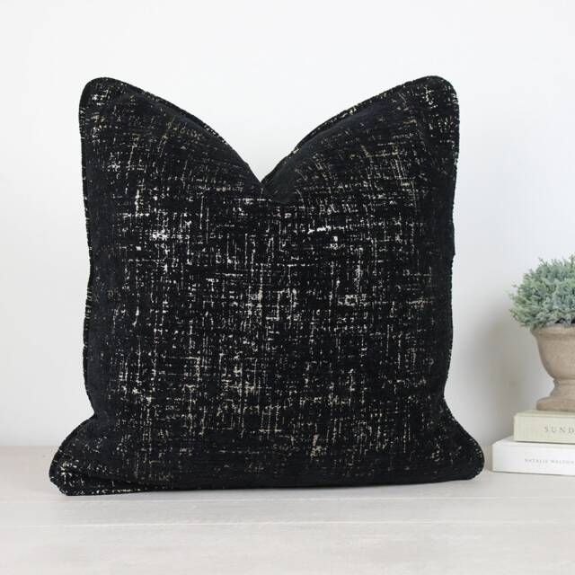 Zonda Onyx Black & Gold Cushion/Cover