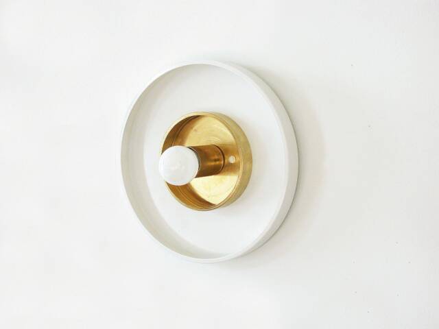 Minimalist White & Brass Wall Fixture Light Lamp Bathroom Sconce Lighting Kitchen - image 1