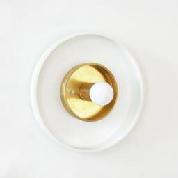 Minimalist White & Brass Wall Fixture Light Lamp Bathroom Sconce Lighting Kitchen - thumbnail 4