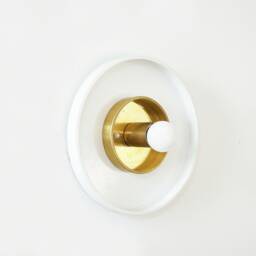 Minimalist White & Brass Wall Fixture Light Lamp Bathroom Sconce Lighting Kitchen - thumbnail 2