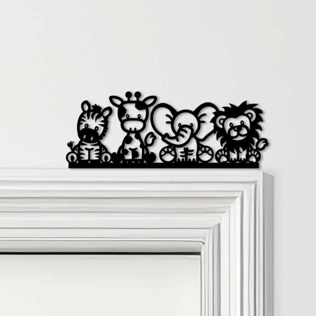 Door Topper Safari Animals Kids Room Decor Various Colours Decorative Sign - Novelty Wall Decor, Frame Art, Art - image 1