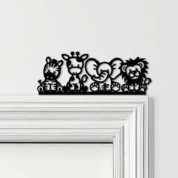 Door Topper Safari Animals Kids Room Decor Various Colours Decorative Sign - Novelty Wall Decor, Frame Art, Art - thumbnail 1