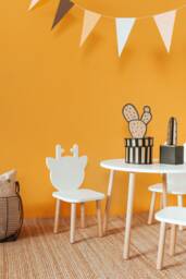 Kids Play Table, Toddler Table & Chair, Nursery Furniture, Wooden Gift For Toddler, Kids Room D??cor, Bunny, Bear, Deer, Cat