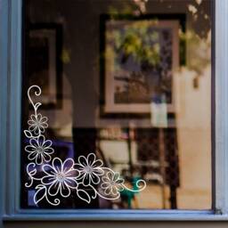 Floral Window Sticker Shop Decal Home Stickers Flower Decoration Display - thumbnail 1