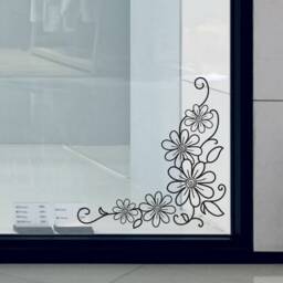 Floral Window Sticker Shop Decal Home Stickers Flower Decoration Display - thumbnail 2