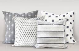 "Designer Pillows, Kufri Pillow Curated Collection, Neutral Throw Cover Set Of Four, Farmhouse Cushion Covers, Modern 20""x20" - thumbnail 1