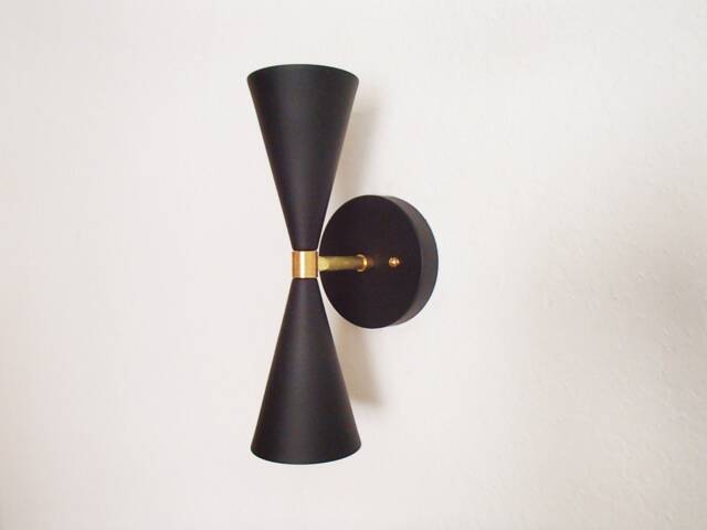 Modern Bowtie Wall Light - Mid Century Sconce Contemporary Lighting Atomic Entryway Hallway Kitchen Living Room Ul Listed - image 1