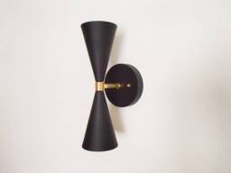 Modern Bowtie Wall Light - Mid Century Sconce Contemporary Lighting Atomic Entryway Hallway Kitchen Living Room Ul Listed - thumbnail 1