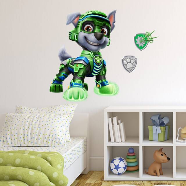 Paw Patrol Wall Sticker - The Mighty Movie Rocky Decal - image 1