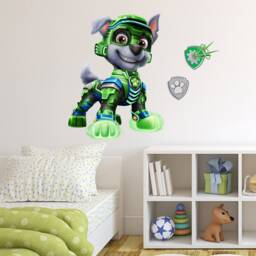 Paw Patrol Wall Sticker - The Mighty Movie Rocky Decal - thumbnail 1