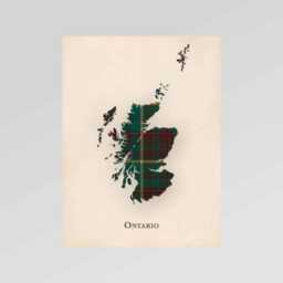 Clan Ontario Scottish Tartan Map - Of Scotland Family Wall Decor, Ready To Hang - thumbnail 2