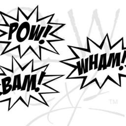 Superhero Wall Decal, Superhero Sounds, Comic Book Vinyl Bam Pow, Super Hero Decor, Bedroom Decor - thumbnail 2