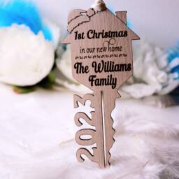First Christmas in New Home Gift - Personalised Tree Ornament Bauble House Customised - thumbnail 2