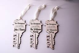 First Christmas in New Home Gift - Personalised Tree Ornament Bauble House Customised - thumbnail 1