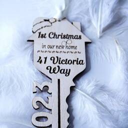 First Christmas in New Home Gift - Personalised Tree Ornament Bauble House Customised - thumbnail 3