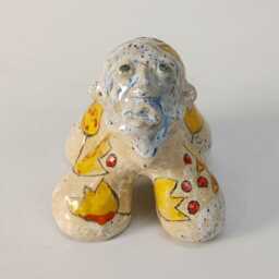 Sculpture Of Creature Fireclay Clay, Engobe, Glaze Bookshelf Decor. Gifts For Women. Gift Ideas - thumbnail 4