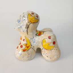 Sculpture Of Creature Fireclay Clay, Engobe, Glaze Bookshelf Decor. Gifts For Women. Gift Ideas - thumbnail 3