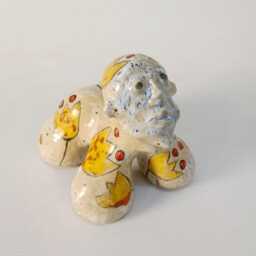 Sculpture Of Creature Fireclay Clay, Engobe, Glaze Bookshelf Decor. Gifts For Women. Gift Ideas - thumbnail 1