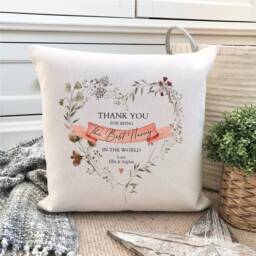 Personalised Nanny Linen Cushion, Best in The World, Any Relation - thumbnail 1