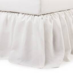 Linen Dust Ruffle, Split Coners Gathered Bedskirt, Custom Bed Skirt Queen, King, Full, Twin - thumbnail 3