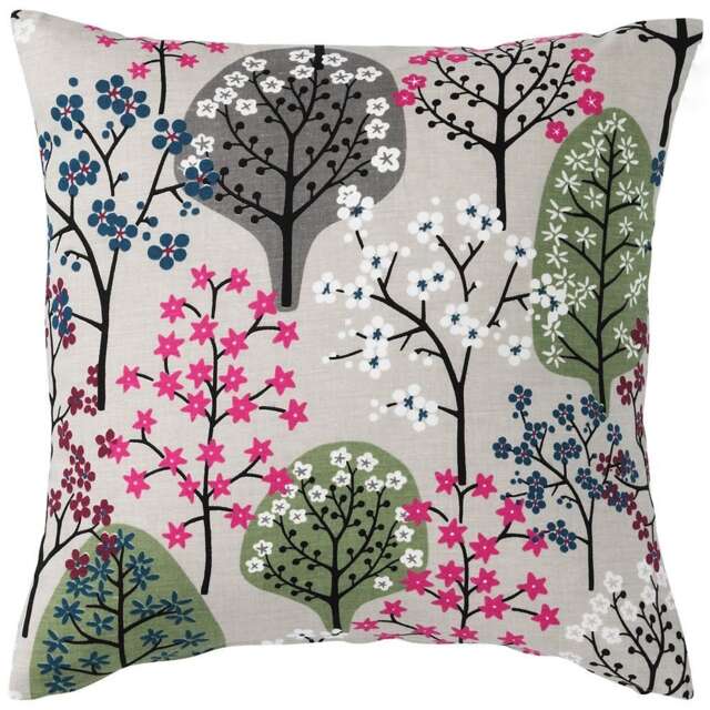 Pillow Cover Linen Natural Pink Green Black Trees Flowers Herbs Botanical Decorative Pillow For Throw Pillows Floor Cushions Accent Pillows - image 1