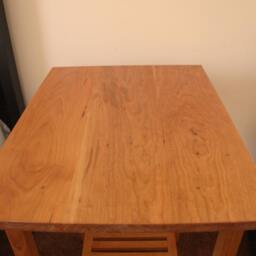 Large Cherry Shaker Style Side Table With Shelf - thumbnail 2