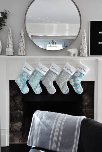 Turquoise Christmas, Beach Stocking, Personalized, Sand Dollar, Holiday, Coastal Blue, Treasure, Seashell Decor 681, 682 683 684 685 922 973 - image 1