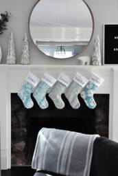 Turquoise Christmas, Beach Stocking, Personalized, Sand Dollar, Holiday, Coastal Blue, Treasure, Seashell Decor 681, 682 683 684 685 922 973 - thumbnail 1