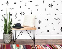 Tribal Patterns Wall Decals - Nursery Decals, Gift For Her, Southwestern Pattern Decor, Native American Design, Decal