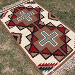 4x6 Handwoven Wool Navajo Rug Southwestern Pattern Native American Style Wall Hanging Farmhouse Or Office Decor Mexican , Made To Order - thumbnail 3