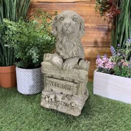 stone Garden Labrador Golden Retriever Dog Welcome Sign Ornament - thumbnail 2