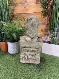 stone Garden Labrador Golden Retriever Dog Welcome Sign Ornament - thumbnail 1