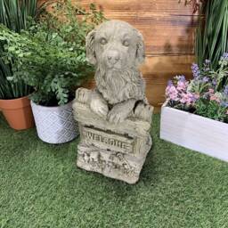 stone Garden Labrador Golden Retriever Dog Welcome Sign Ornament - thumbnail 3