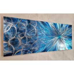 Confused Nova, Modern Abstract Blue Metal Wall Art, Indoor Outdoor - thumbnail 1