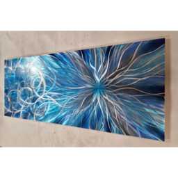 Confused Nova, Modern Abstract Blue Metal Wall Art, Indoor Outdoor - thumbnail 3