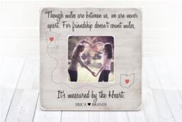 Long Distance Best Friend Friends Gift Custom States Picture Frame Birthday - thumbnail 1