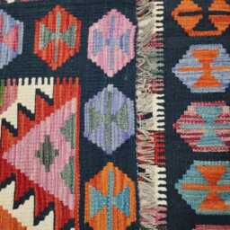 Multicolour Rug, Handmade Artisan Afghan Turkish Scandinavian Navajo Bohemian Flatweave Wool Kilim 147x102 cm - thumbnail 3