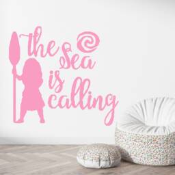 Moana Wall Decal The Sea Is Calling Quote, Girls Room Decor 4159 - thumbnail 3