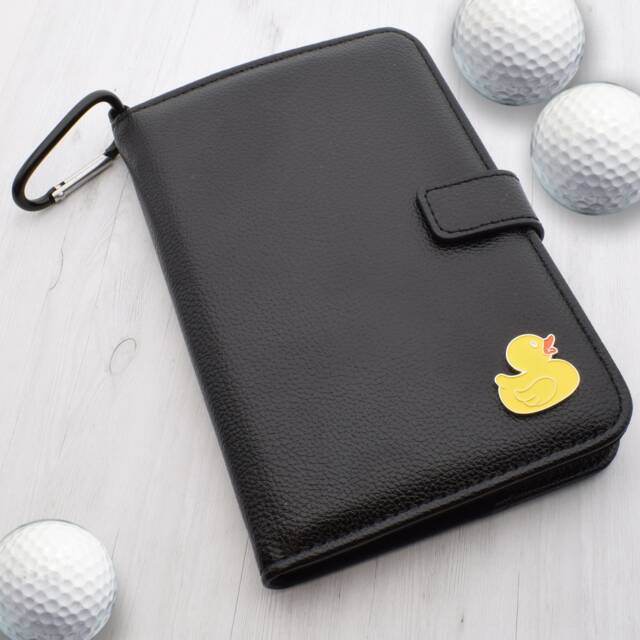 Yellow Duck Design - Personalised Leatherette Golf Organiser Complete With Divot Repairer, Marker, Tees, Scorecard & Pencils - image 1